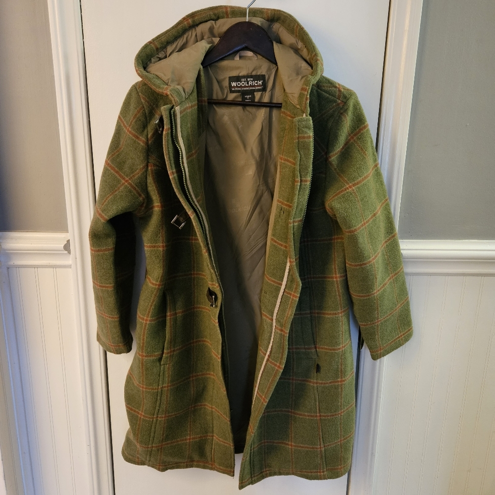 Woolrich Plaid Wool Coat Size Small Women